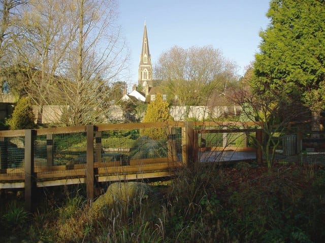 Brent Lodge Park & Hanwell Zoo — St. Mary's spire from Brent Lodge Park Zoo
